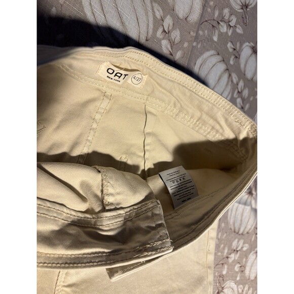 OAT New York Women’s Wide Leg Khakis Size 4 31” Inseam work boho Tan pants - Picture 4 of 13